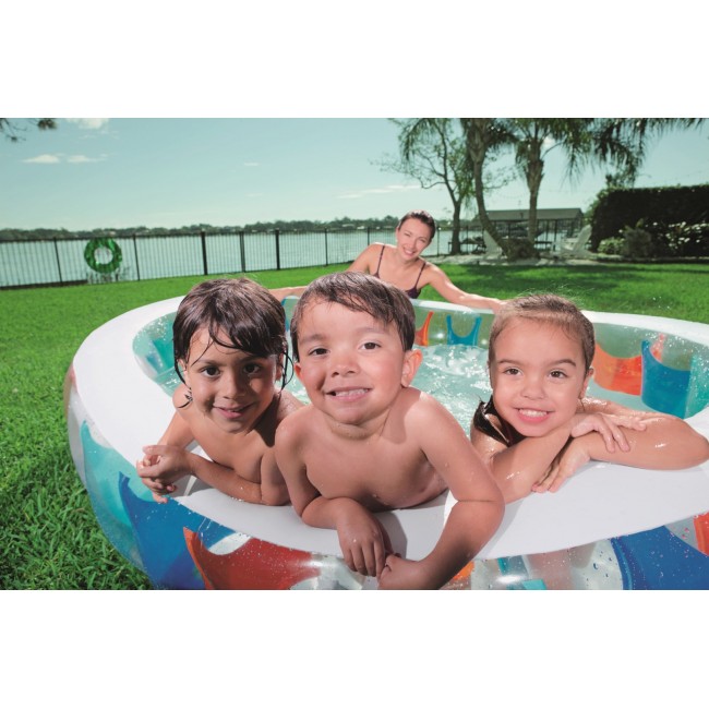 Bestway Inflatable Elliptic Family Pool 2.29m x 1.52m x 51cm - blue