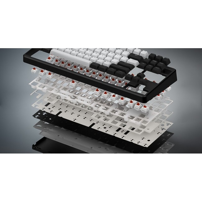HATOR Rockfall 3 TKL Wireless, black, QMK/VIA, OMA profile white-black keycaps Keyboard - linear mechanical hotswap switches - US - ANSI Layout (HTK850)
