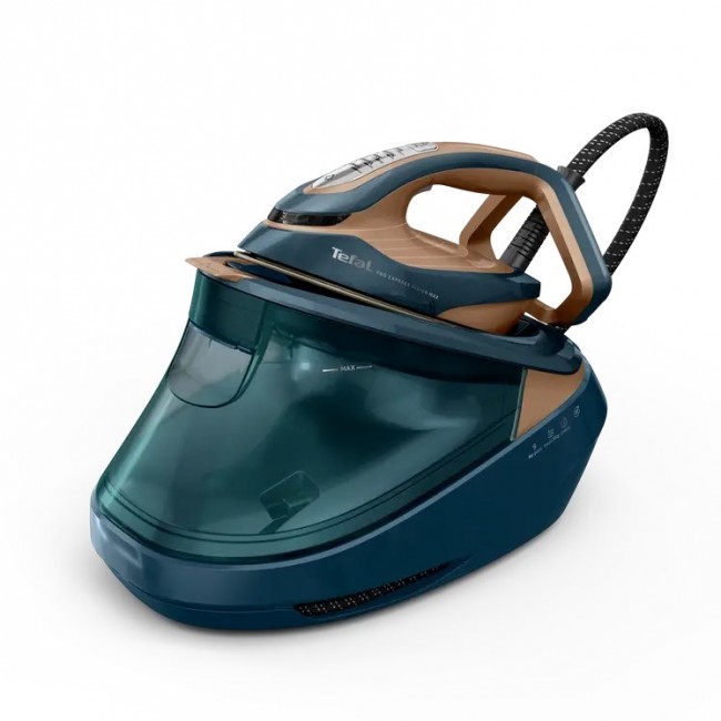 Tefal Pro Express Vision Max GV9920E0 steam ironing station Durilium AirGlide Autoclean soleplate Blue, Copper