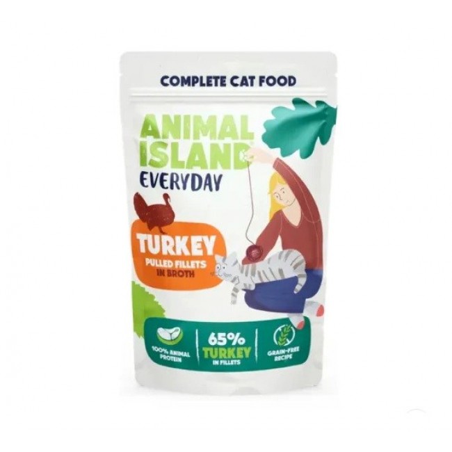 ANIMAL ISLAND Turkey in broth - wet cat food - 40x85g ANIMAL ISLAND Turkey in broth - wet cat food - 40x85g