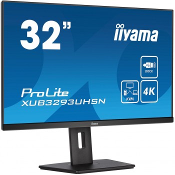 iiyama ProLite 32 IPS panel with KVM switch, USB-C dock and RJ45 (LAN)