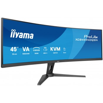 iiyama G-MASTER 45 Dual QHD VA panel with KVM switch, USB-C dock and RJ45 (LAN) and height adjustable stand