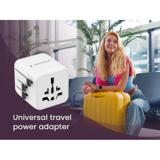 Gembird TPA-INT-01-W Universal travel power adapter, white Gembird TPA-INT-01-W Universal travel power adapter, white