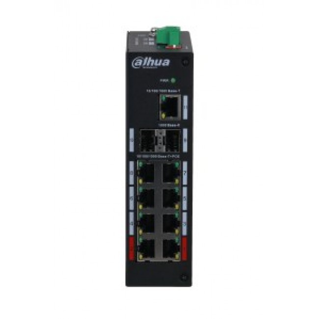 Dahua Technology PFS3211-8GT-120-V2 network switch Unmanaged Gigabit Ethernet (10/100/1000) Power over Ethernet (PoE) Desktop/Wall-Mounting Black