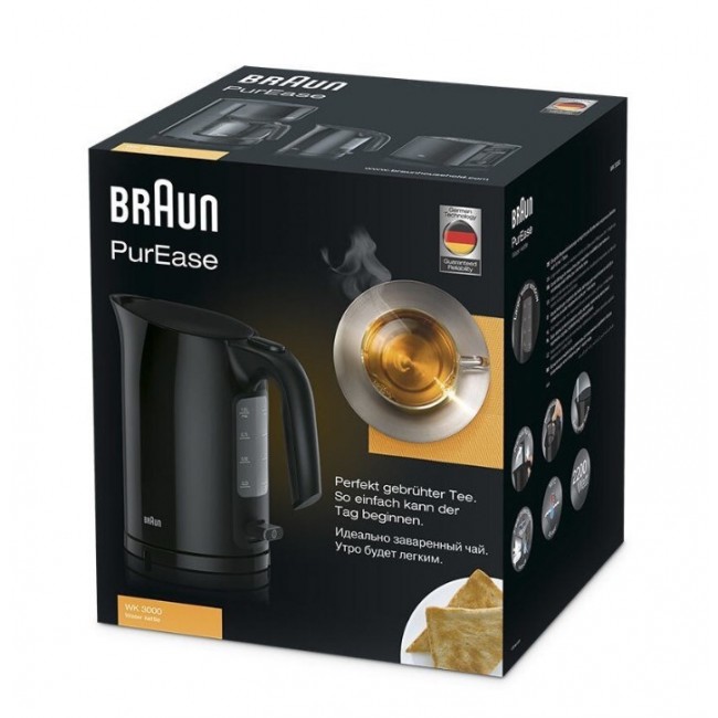 Braun WK 3000 BK electric kettle 1 L Black 2200 W