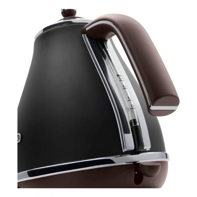 De Longhi KBOV 2001.BK electric kettle 1.7 L 2000 W Black, Brown