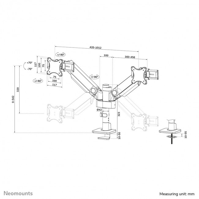 Neomounts DS65S-950BL2 Monitor arm 24-34