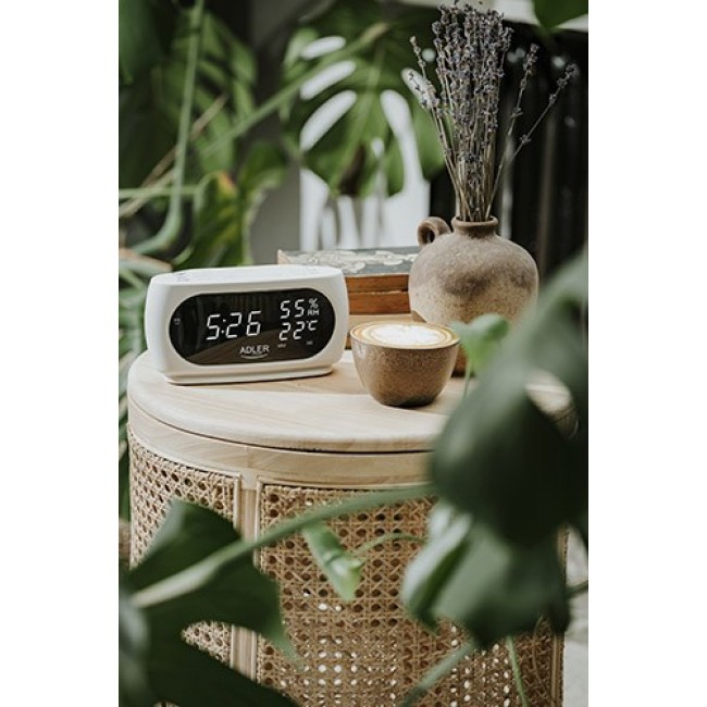 Adler AD 1186W alarm clock Digital alarm clock Black, White