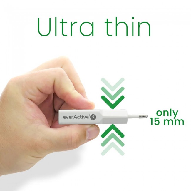 Charger 1 x USB, 1 x USB-C Quick Charge 3.0 30W SUPER SLIM white