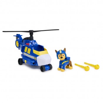 PAW Patrol : Air Rescue Chase Action Figure & Hero Helicopter Toy with Projectile Launcher & 2 Projectiles, Kids Toys for Boys & Girls Ages 3+