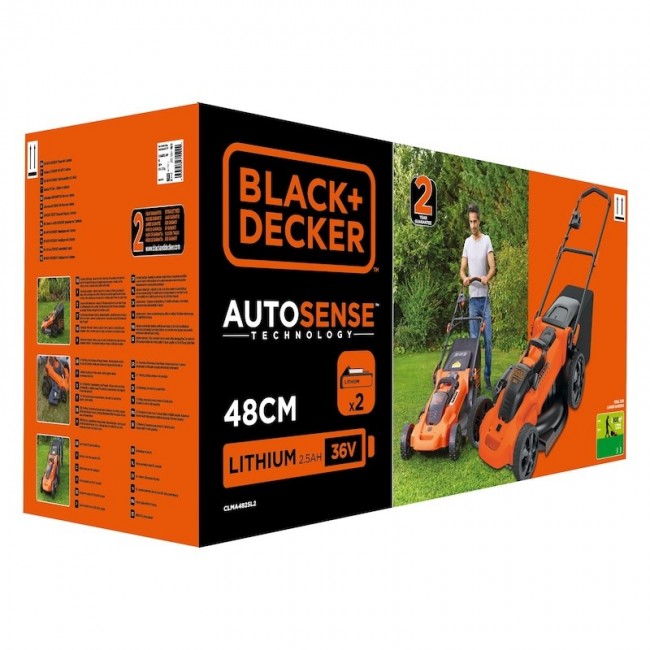 Black & Decker CLMA4825L2-QW lawn mower Push lawn mower Battery Black, Orange Black & Decker CLMA4825L2-QW lawn mower Push lawn mower Battery Black, Orange