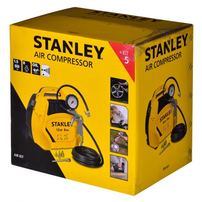 Oil-free compressor AIR KIT OL 1,1KW 8 BAR STANLEY Oil-free compressor AIR KIT OL 1,1KW 8 BAR STANLEY