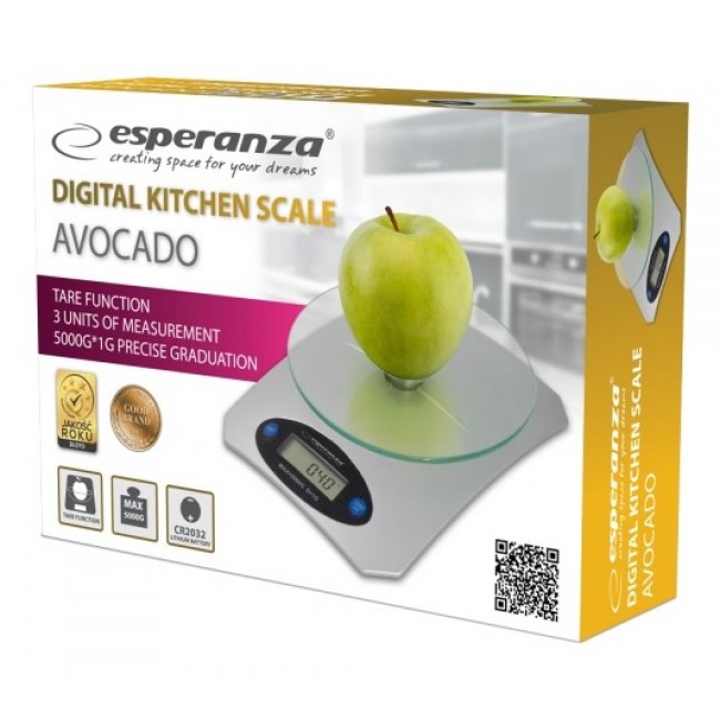Esperanza Avocado Grey Electronic kitchen scale Esperanza Avocado Grey Electronic kitchen scale