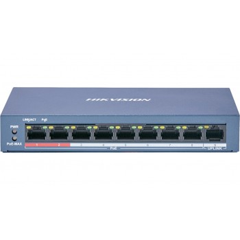 Hikvision DS-3E0109P-E/M(B) network switch Unmanaged L2 Fast Ethernet (10/100) Power over Ethernet (PoE) Blue
