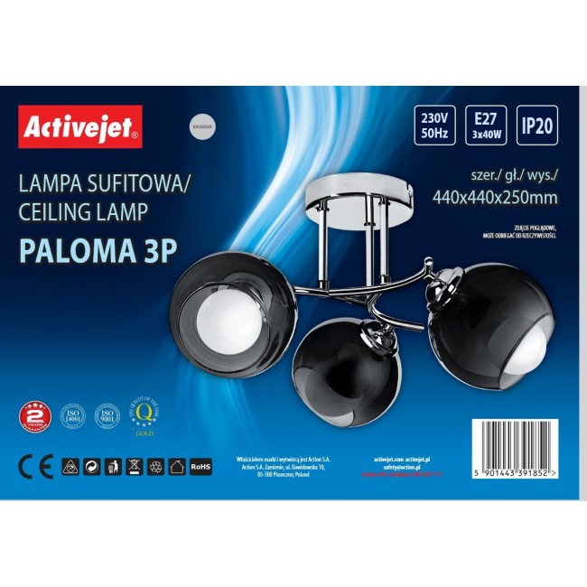 Activejet AJE-PALOMA 3P E27 3x40W pendant lamp