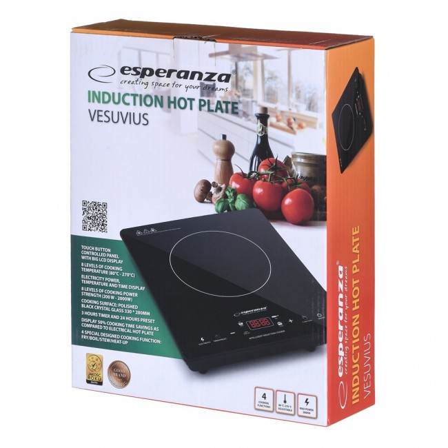 Esperanza EKH009 hob Black Countertop 28 cm Zone induction hob 1 zone(s)