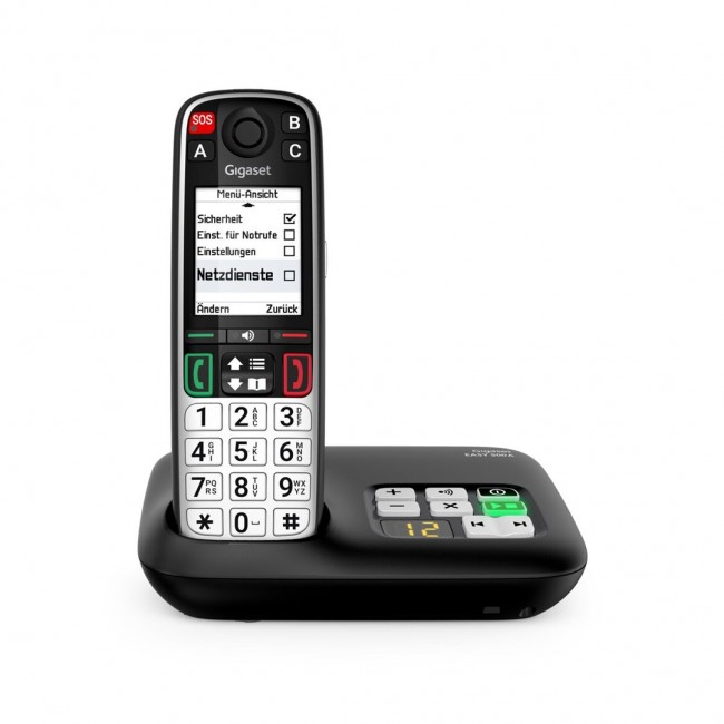 Gigaset EASY 500A Analog/DECT telephone Caller ID Black, Silver