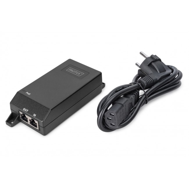 Digitus Gigabit Ethernet PoE+ injector, 802.3at, 30 W