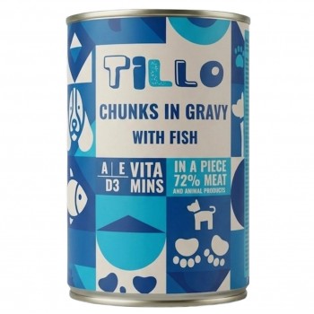 TILLO Chunks in gravy Fish - wet dog food - 415g