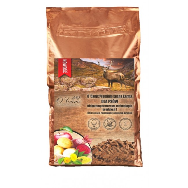 O'CANIS Deer with millet, potatoes, and red beet - dry dog food - 1,5kg