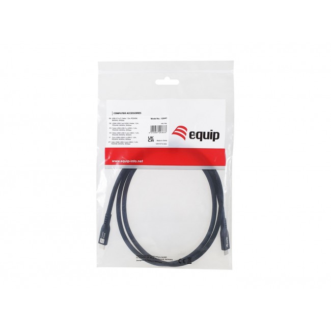 Equip USB 4 C to C Cable, 1.2m, PD240W, 8K/60Hz, 80Gbps, Black