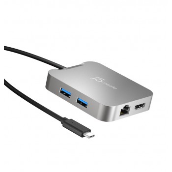 j5create JCD391 4K60 Elite USB-C PD Multi-Port Adapter, Silver