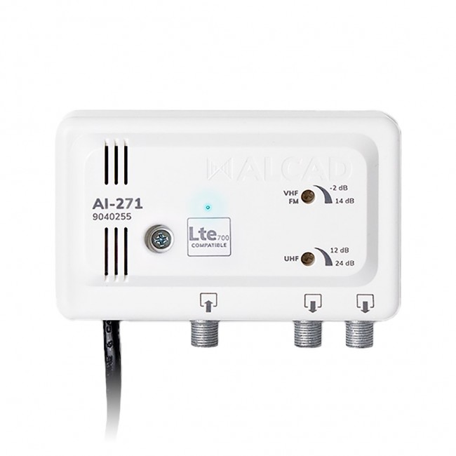 Broadband TV Amplifier: Alcad AI-271 (1I/2Out LTE700) Broadband TV Amplifier: Alcad AI-271 (1I/2Out LTE700)