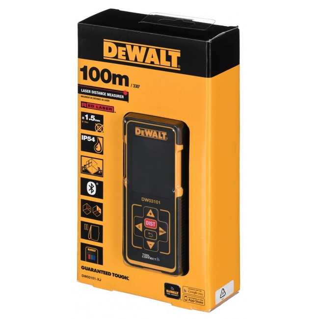DeWALT DW03101 Laser distance meter Black,Yellow 100 m DeWALT DW03101 Laser distance meter Black,Yellow 100 m
