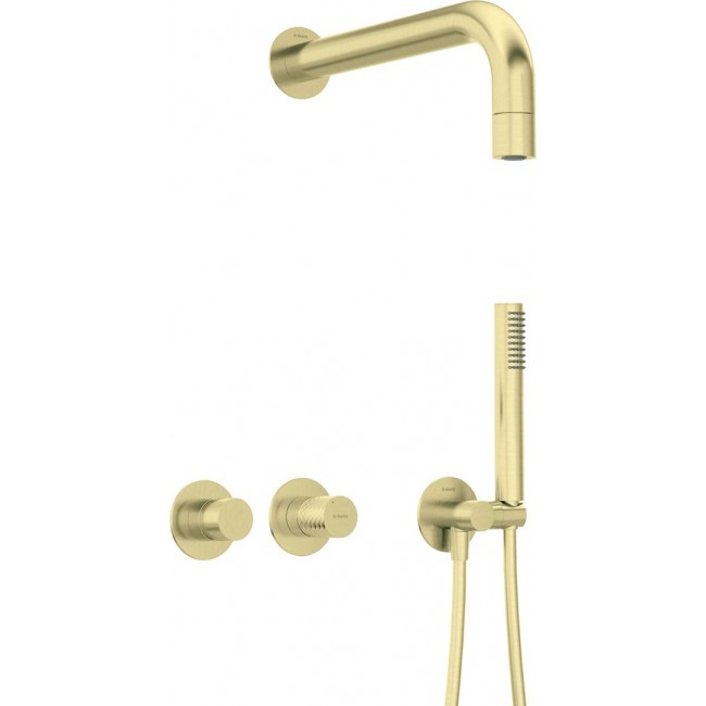 Concealed shower set with horizontal faucet Concealed shower set with horizontal faucet