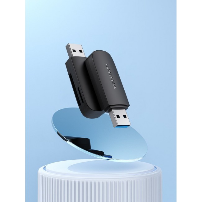 Vention 2-in-1 USB 3.0 A Card Reader(SD+TF) Black Dual Drive Letter Vention 2-in-1 USB 3.0 A Card Reader(SD+TF) Black Dual Drive Letter