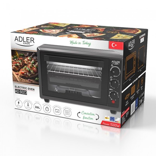 Adler AD 6023 oven 26 L 1500 W Black Adler AD 6023 oven 26 L 1500 W Black