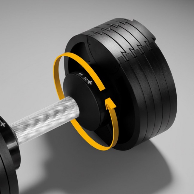 REBEL ACTIVE Cast iron automatic dumbbell 36kg, 2kg increments