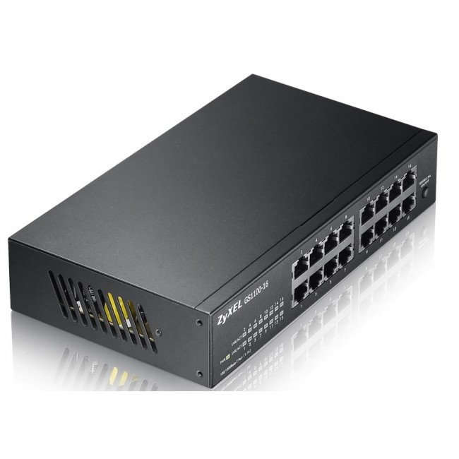 Zyxel GS1100-16 Unmanaged Gigabit Ethernet (10/100/1000) Black Zyxel GS1100-16 Unmanaged Gigabit Ethernet (10/100/1000) Black