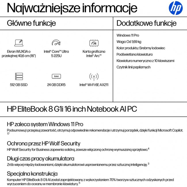 Notebook HP EliteBook 8 G1i 16