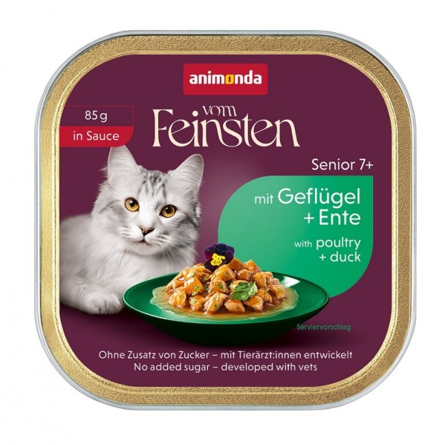 ANIMONDA Vom Feinsten Senior in Sauce Poultry and duck - wet cat food - 85g ANIMONDA Vom Feinsten Senior in Sauce Poultry and duck - wet cat food - 85g