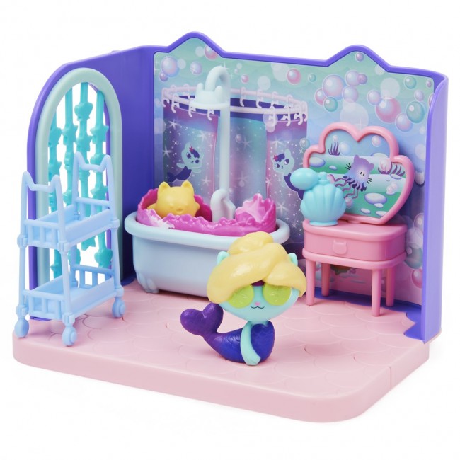 Gabby's Dollhouse Primp and Pamper Bathroom with MerCat Figure, 3 Accessories, 3 Furniture and 2 Deliveries, Kids Toys for Ages 3 and up Gabby's Dollhouse Primp and Pamper Bathroom with MerCat Figure, 3 Accessories, 3 Furniture and 2 Deliveries, Kids Toys for Ages 3 and up