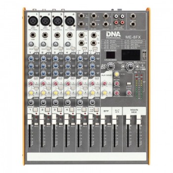 DNA ME-8FX audio mixer, 8 channel, USB, Bluetooth