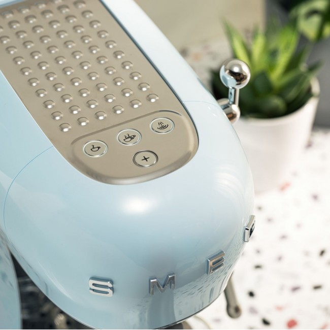 Smeg ECF02PBEU coffee machine pastel blue