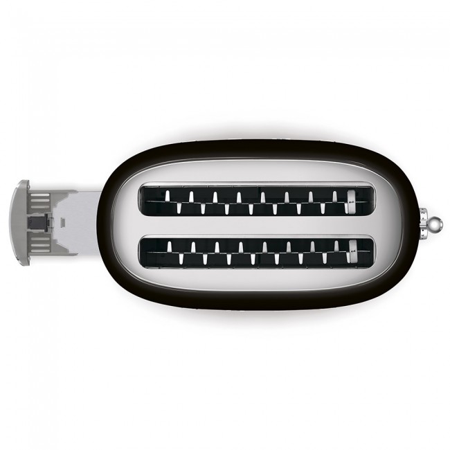 Smeg TSF02BLEU Toaster, 4 slice, black, metal body