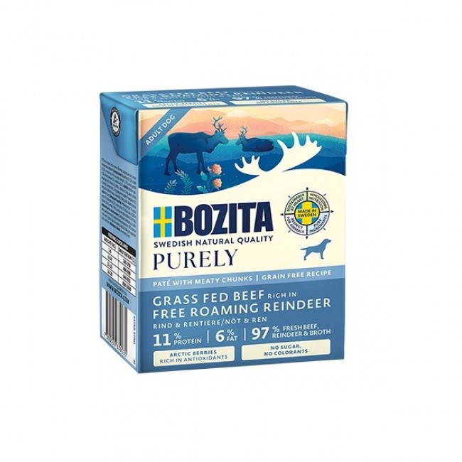 BOZITA Purely Pat Duoprotein Beef and reindeer - wet dog food - 370g