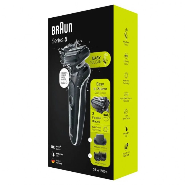 Braun Series 5 51-W1500s Foil shaver Trimmer Black Braun Series 5 51-W1500s Foil shaver Trimmer Black