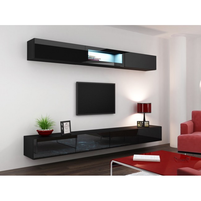 Cama TV stand VIGO 140 30/140/40 black/black gloss