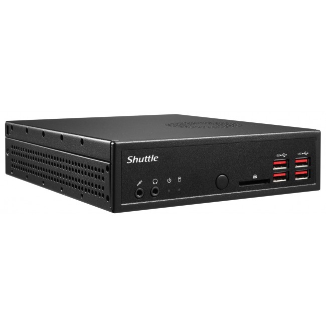 Shuttle XPC slim Barebone DH32U5, Intel i5-1135G7, 4x HDMI 2.0b 2x LAN, 2x COM, incl. VESA 24/7 permanent operation