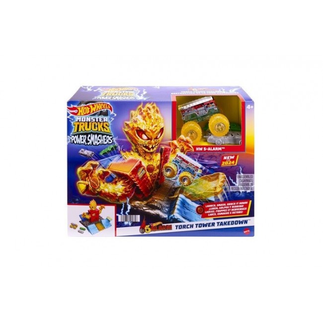Hot Wheels Monster Trucks Power Smashers 5-Alarm Torch Tower Takedown Playset with 1:64 Scale Toy Truck & 2 Crushed Cars Hot Wheels Monster Trucks Power Smashers 5-Alarm Torch Tower Takedown Playset with 1:64 Scale Toy Truck & 2 Crushed Cars
