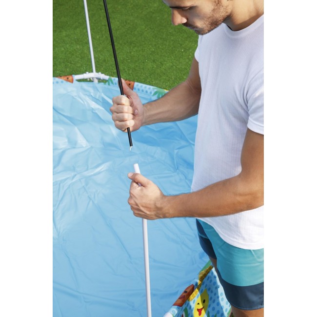 Bestway Steel Pro 2.44m x 51cm Splash-in-shade Play Pool, Orange/Yellow