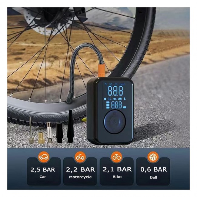 PATONA Electric tire inflator 10.3 bar / 150 PSI Powerbank and LED light Black PATONA Electric tire inflator 10.3 bar / 150 PSI Powerbank and LED light Black
