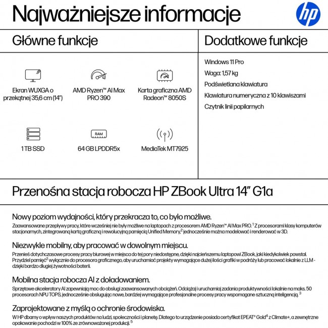 HP ZBook Ultra 14 G1a Ryzen AI Max PRO 390 14.0