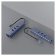Savio AK-57 USB-A - 3 x USB-A HUB with RJ-45 Gigabit Ethernet adapter 5000 Mbit/s grey USB 3.2 Gen 1 (3.1 Gen 1) Micro-B 5000 Mbit/s Black