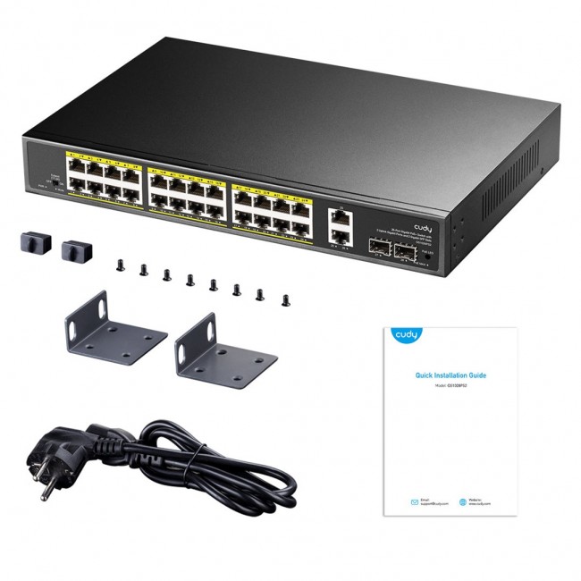 24-GbE PoE switch w/ 2 uplinks CUDY