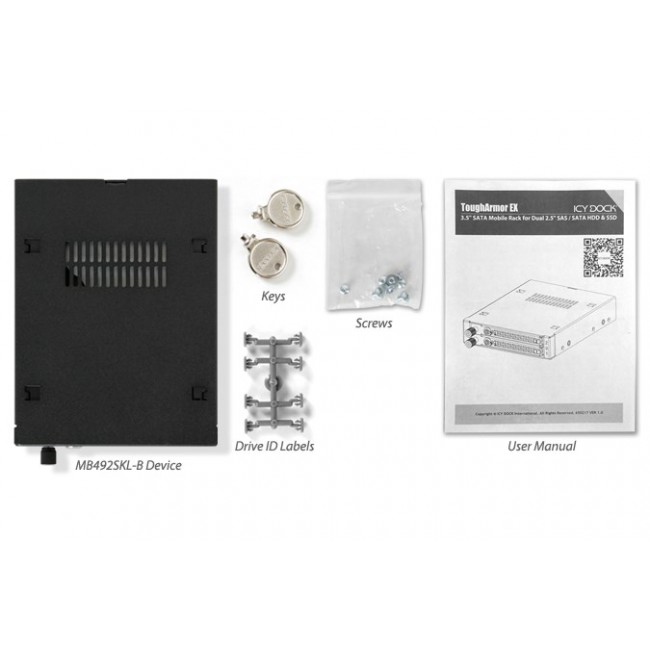 Icy Dock MB492SKL-B drive bay panel Black